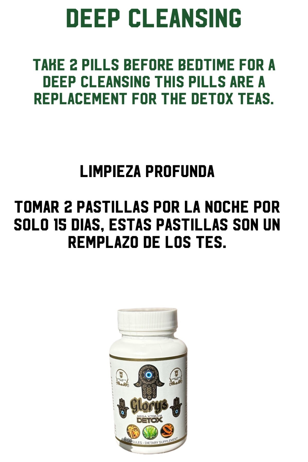 Herbal Deep Detox Pill / Pastilla de Hierbas para Desintoxicación