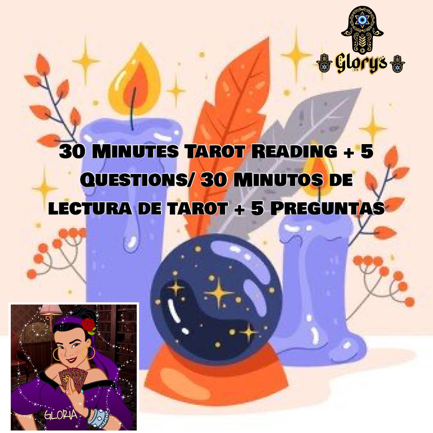 30 minutesTarot Consultation + 5 Questions / Consulta 30 minutos + 5 Preguntas