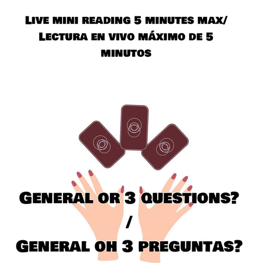 LIVE MINI READING (5 minutes max) /MINI LECTURA EN VIVO ( Máximo de 5 minutos)