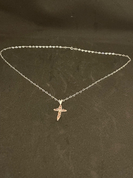 CADENA DE CORAZÓN 50cm con dije de Cruz