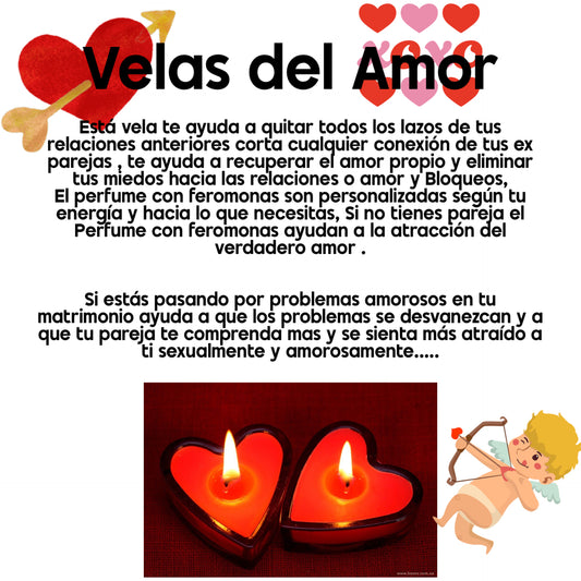 VELAS DEL AMOR ELIJE LA TUYA(TE ENVIAMOS TU PERFUME DE FERMONAS)