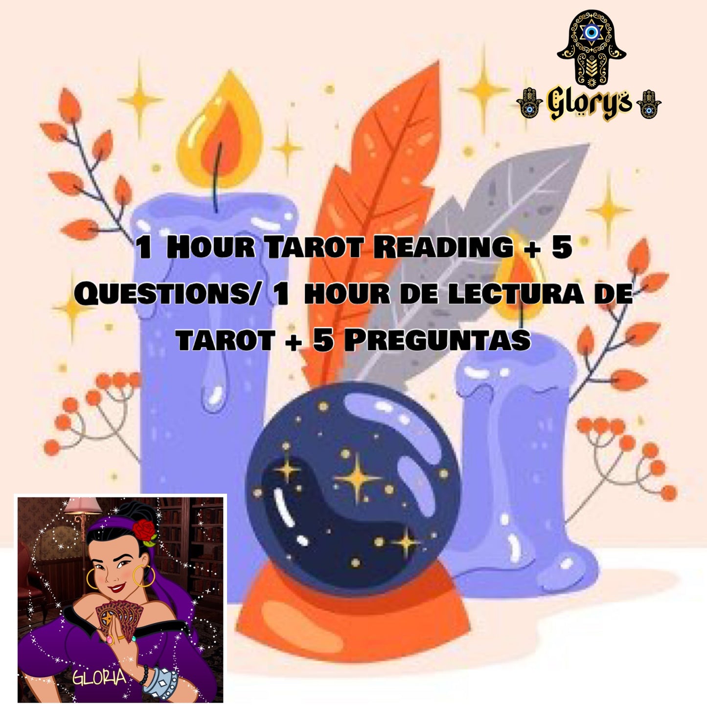 1 Hour Tarot Reading + 5 Questions/ Consuta de tarot de 1 hora + 5 preguntas